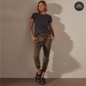 James Perse Standard Mixed Media Jogger Pants Army Green Women’s Size M